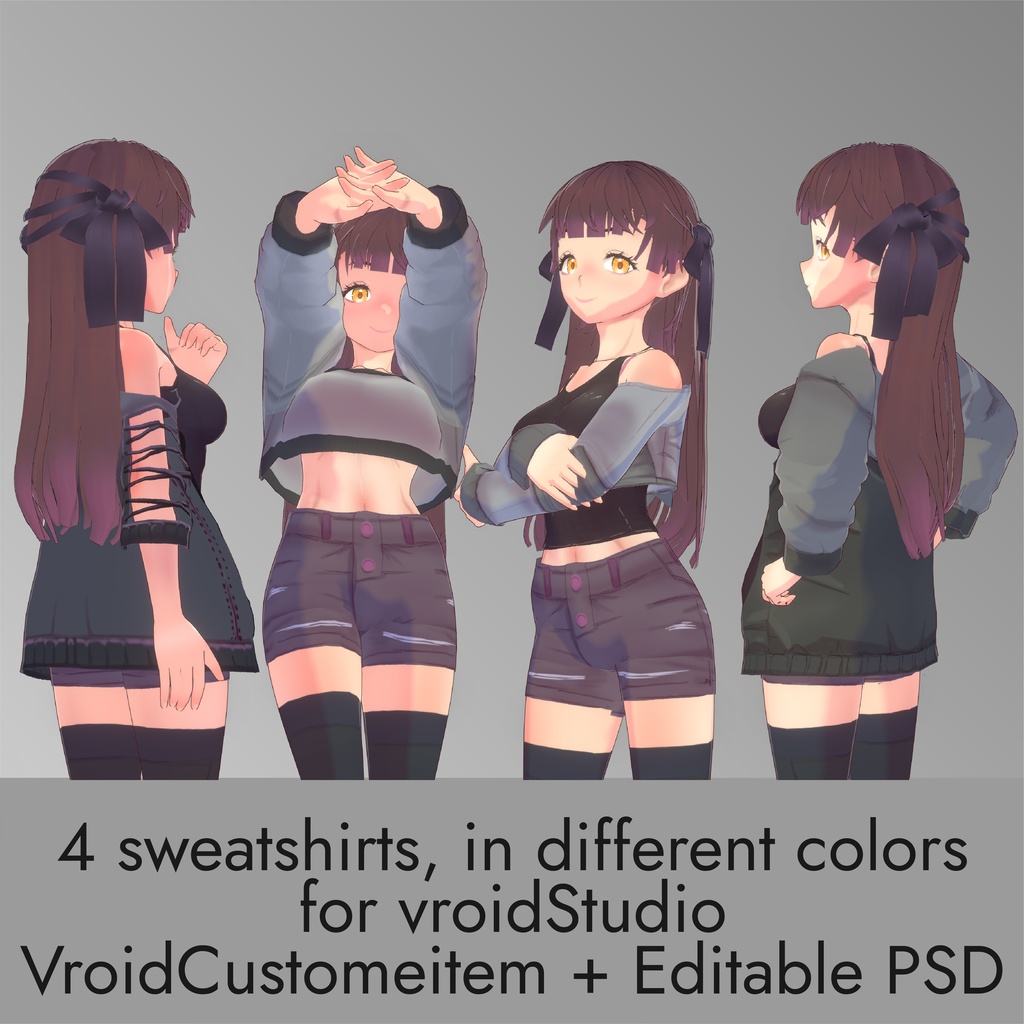 Collection of women's sweatshirts for VroidStudio - VroidCustomeItem