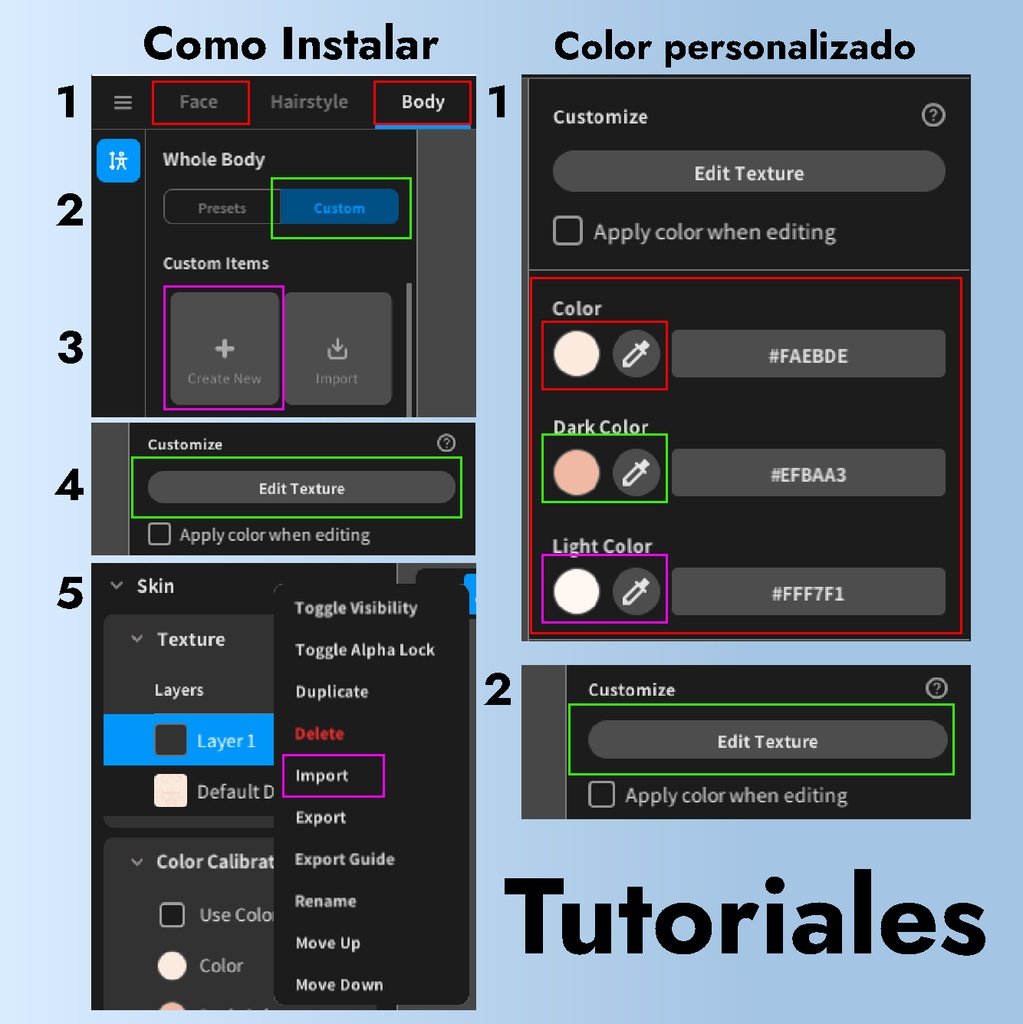Body Textures Collection for Furrys VroidStudio Characters (Face and Body)