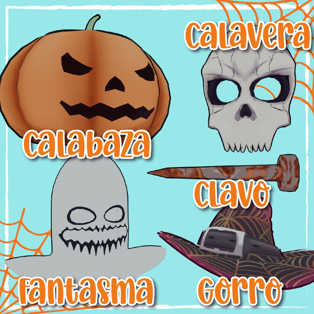 Halloween Accessories!! For VRchat - VroidStudio - Blender