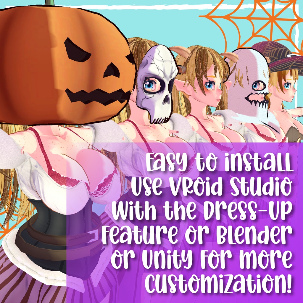 Halloween Accessories!! For VRchat - VroidStudio - Blender