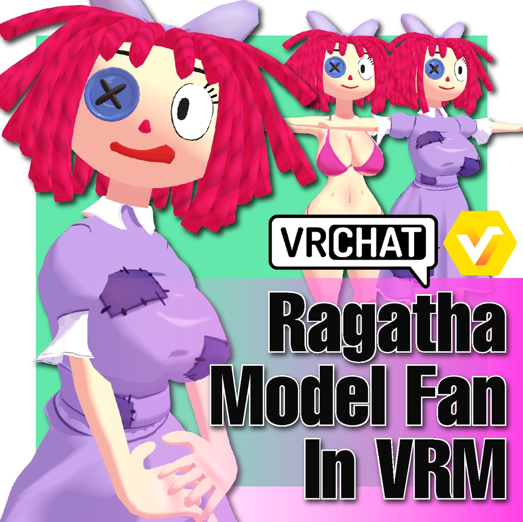 Ragatha for Digital Circus,  Fan model in VRM/Vtuber