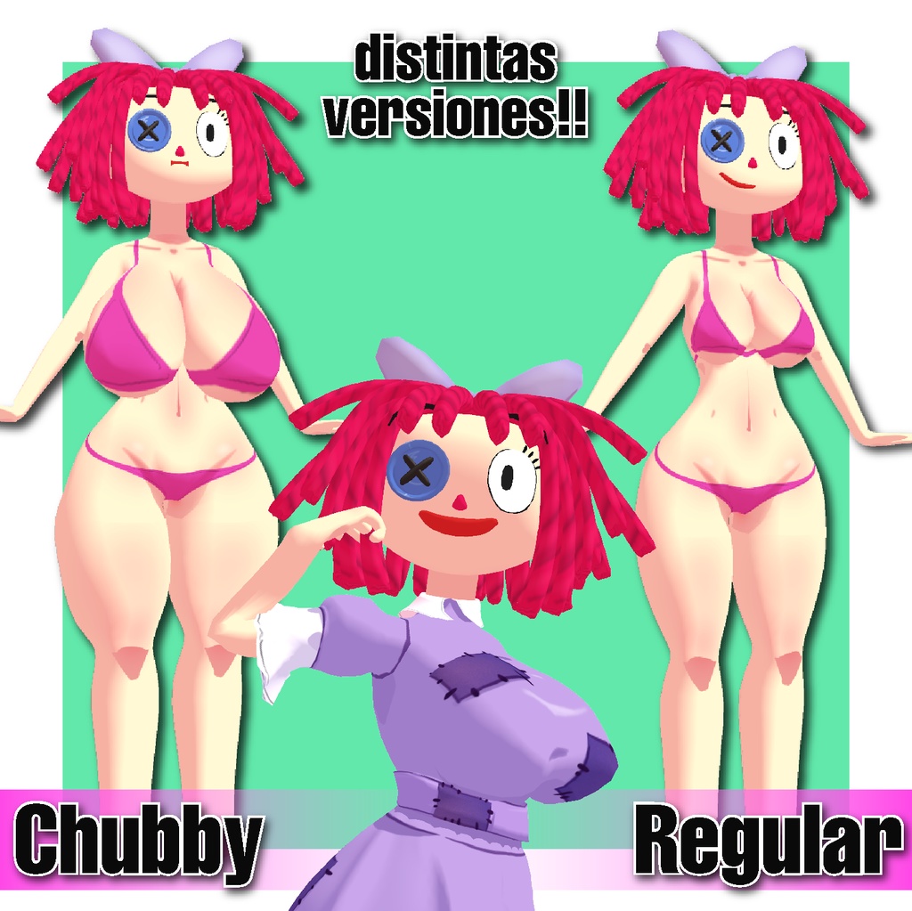 Ragatha for Digital Circus,  Fan model in VRM/Vtuber