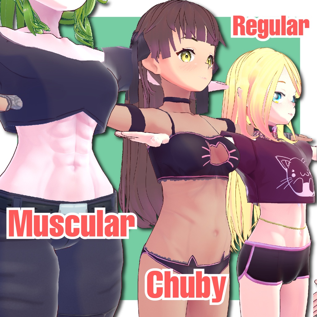 【VRoid】 Full Texture Body in VroidStudio - Oclusion and normal maps