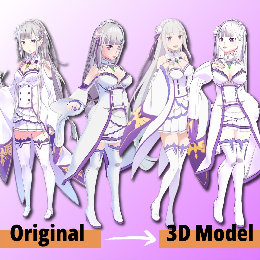 Emilia (Re:Zero) - VRoid Hybrid