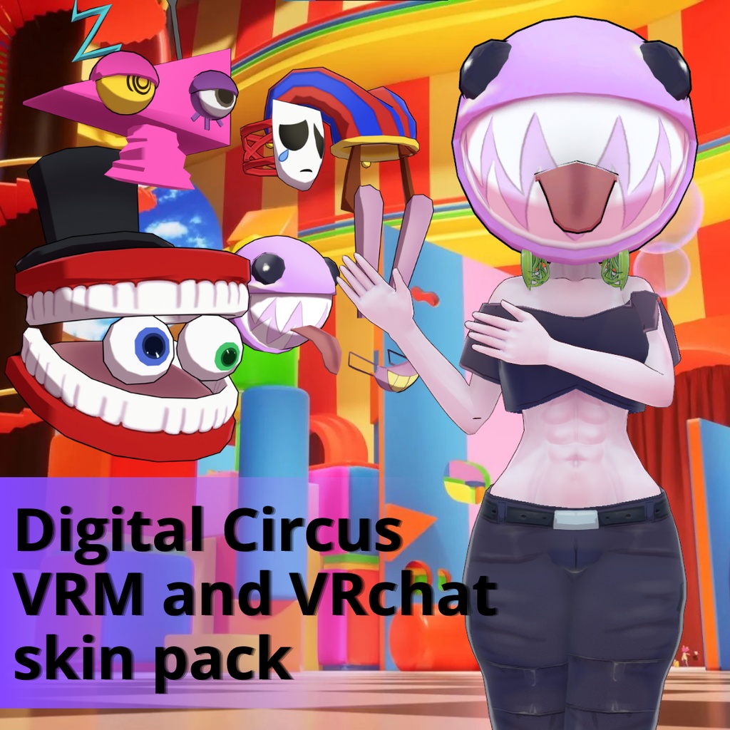 Digital Circus VRM and VRchat skin pack