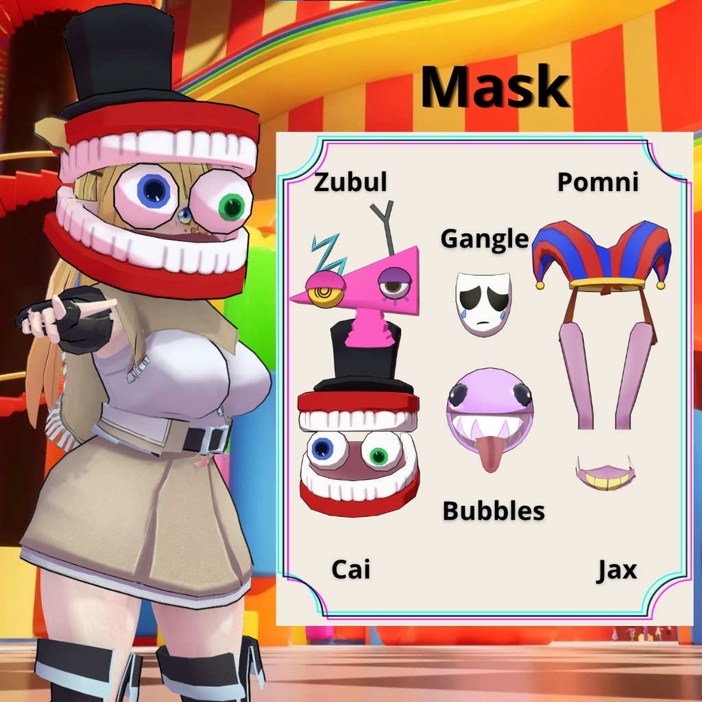Digital Circus VRM and VRchat skin pack