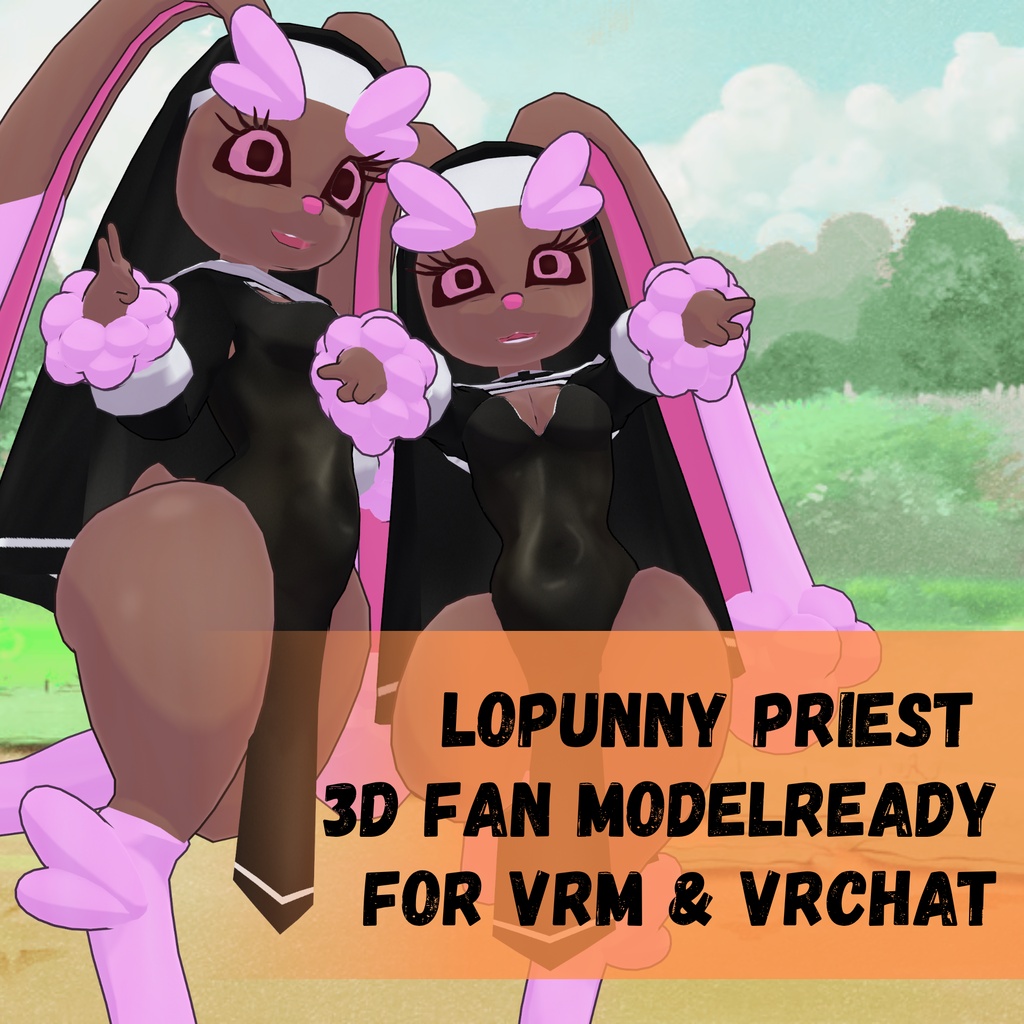 Lopunny Priest 3D Model for Vtubing and VRChat