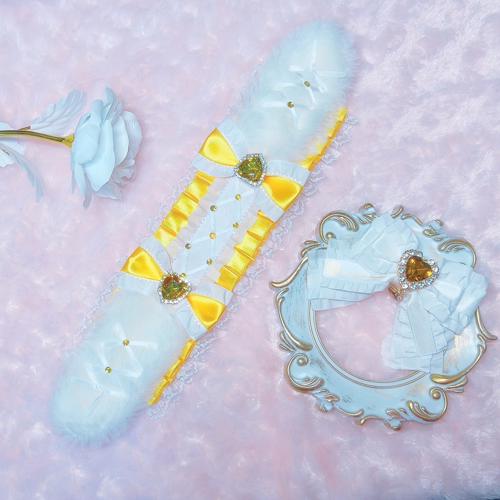 刀剣乱舞 刀剣男士イメージうさ耳ヘッドドレス&紋入りリボン 20cmぬいぐるみ専用