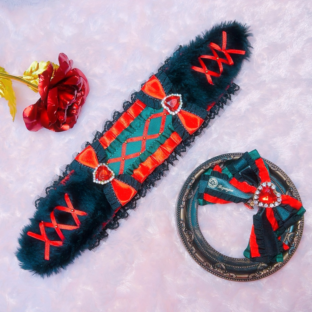 刀剣乱舞 刀剣男士イメージうさ耳ヘッドドレス&紋入りリボン 20cmぬいぐるみ専用