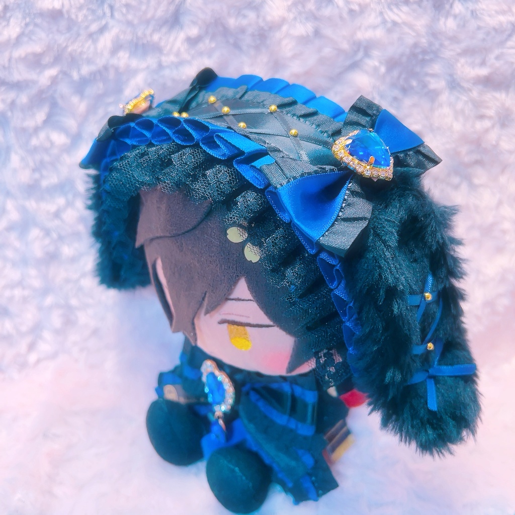 刀剣乱舞 刀剣男士イメージうさ耳ヘッドドレス&紋入りリボン 20cmぬいぐるみ専用