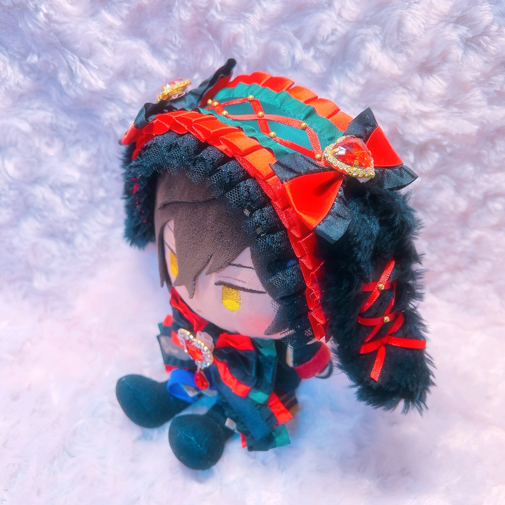 刀剣乱舞 刀剣男士イメージうさ耳ヘッドドレス&紋入りリボン 20cmぬいぐるみ専用