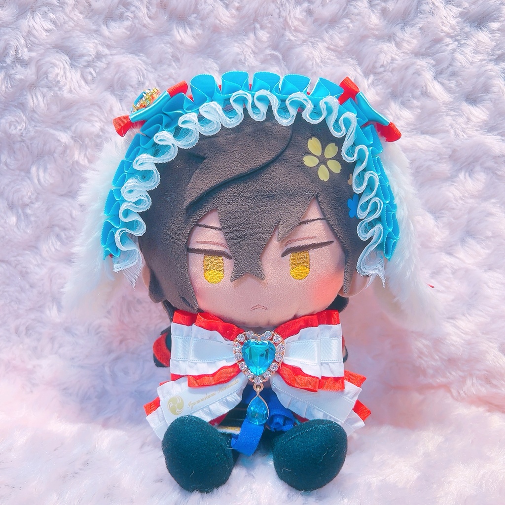 刀剣乱舞 刀剣男士イメージうさ耳ヘッドドレス&紋入りリボン 20cmぬいぐるみ専用