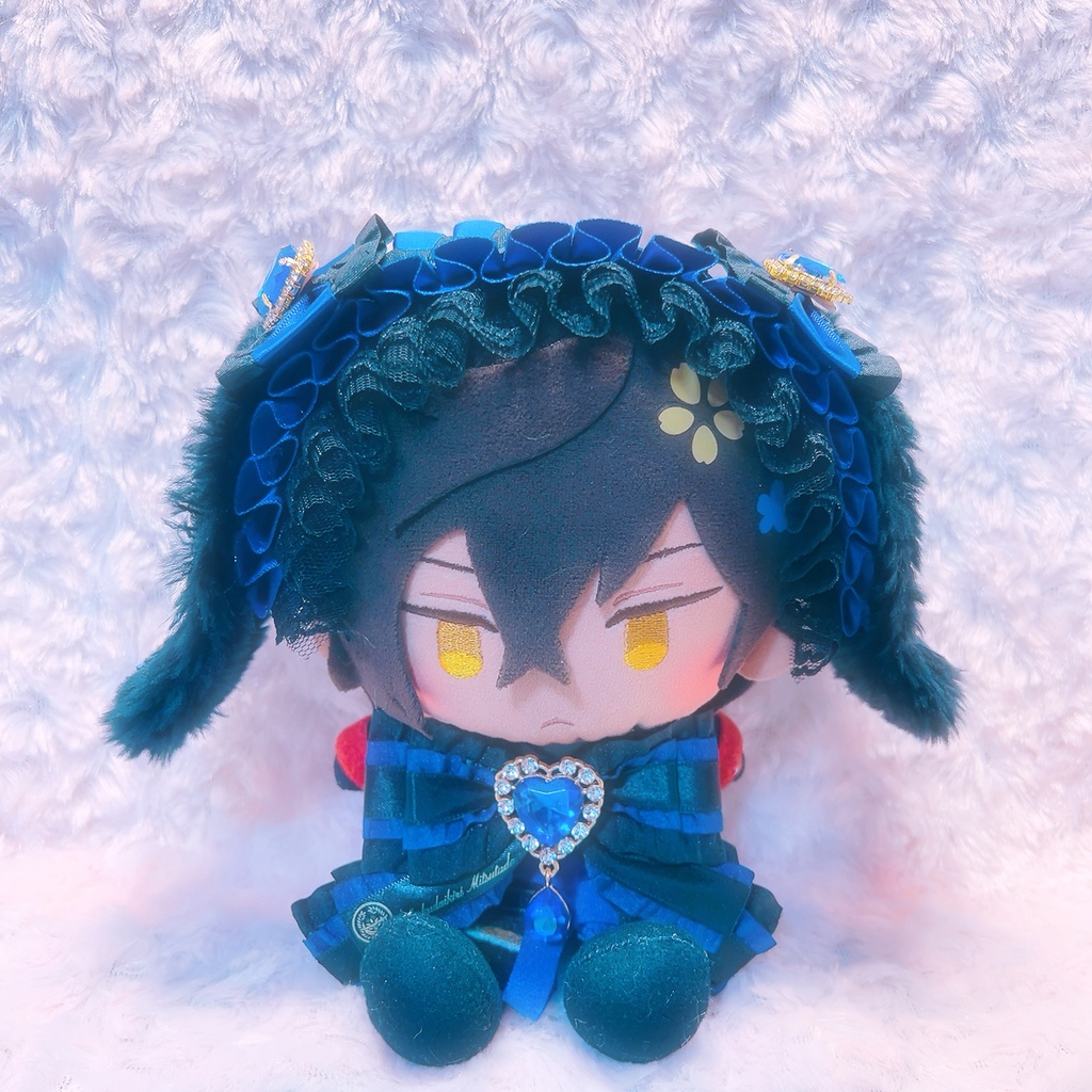 刀剣乱舞 刀剣男士イメージうさ耳ヘッドドレス&紋入りリボン 20cmぬいぐるみ専用