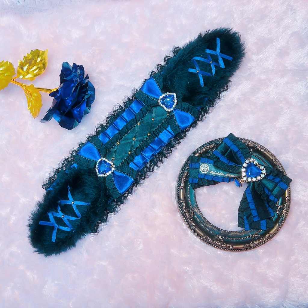 刀剣乱舞 刀剣男士イメージうさ耳ヘッドドレス&紋入りリボン 20cmぬいぐるみ専用