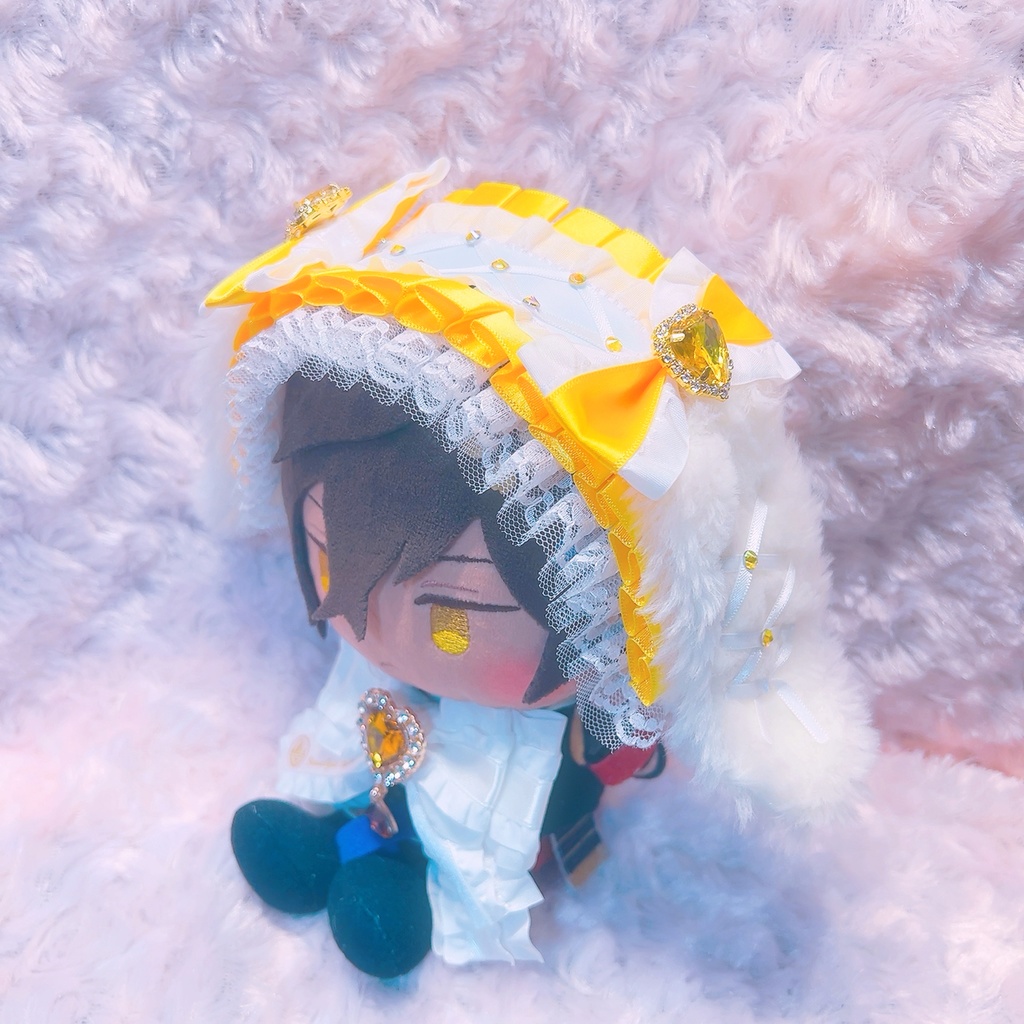 刀剣乱舞 刀剣男士イメージうさ耳ヘッドドレス&紋入りリボン 20cmぬいぐるみ専用