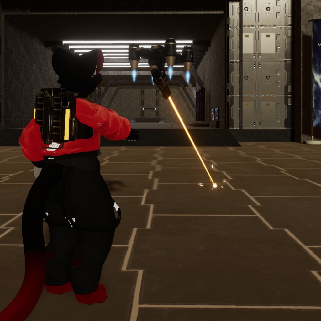 Laser & Flamethrower Drones Followers VRChat