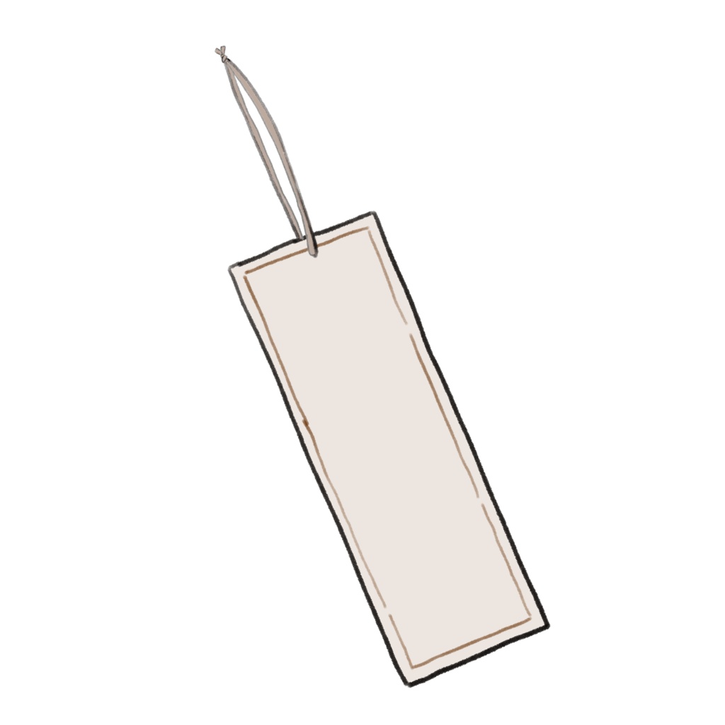 手紙と栞のシンプル素朴な画像素材