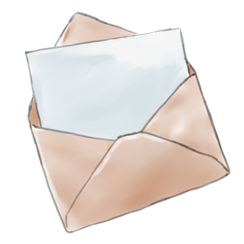 水彩風のお手紙画像素材