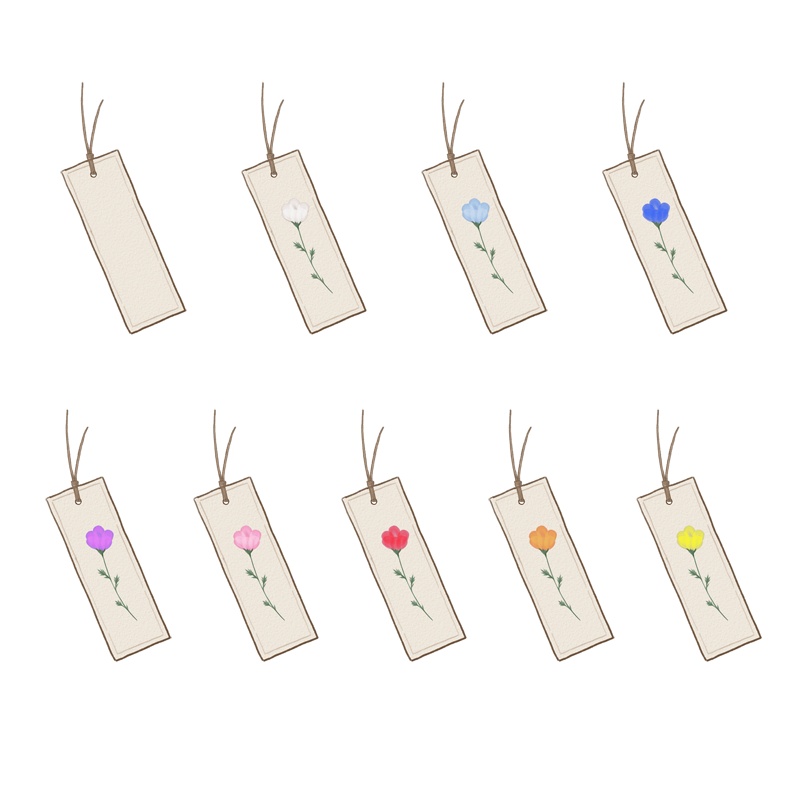 押し花の栞/ブックマーカーのイラスト素材