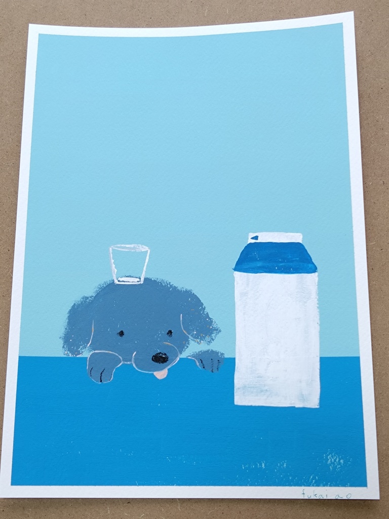 ミルク好きな子犬