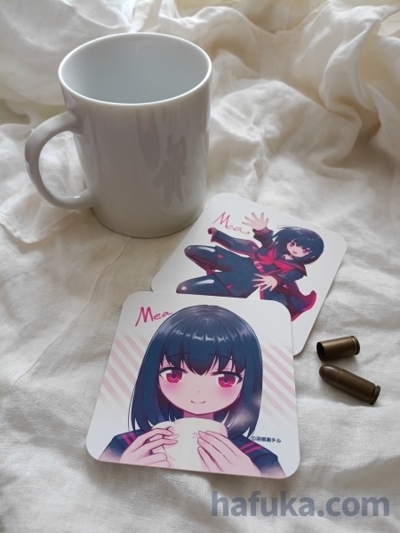 メアのすべすべ触感コースターカード&ステッカーセット/Velvet pp coaster and Matte clear sticker