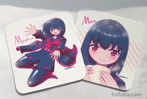 メアのすべすべ触感コースターカード&ステッカーセット/Velvet pp coaster and Matte clear sticker