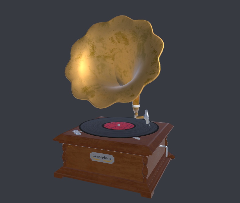 【VRchat向け | 3Dモデル】 蓄音機 アンティーク【小物】