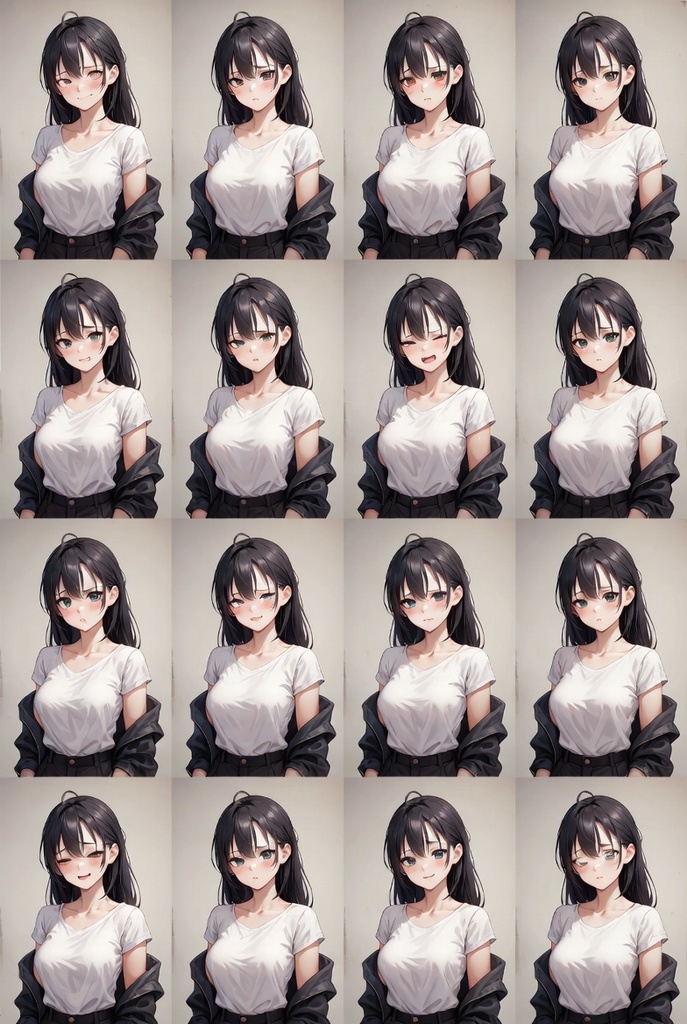 女性立ち絵パック（私服・表情差分多め）