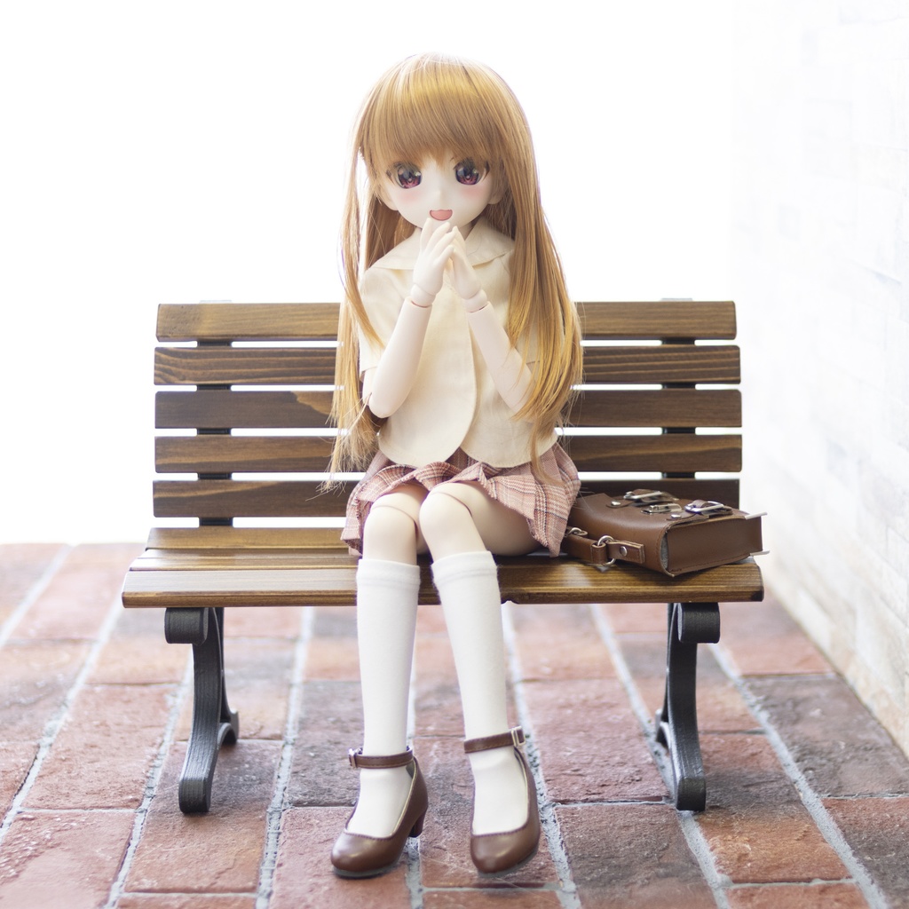 ドールサイズ「公園のベンチ」1/4サイズ　幅30cm　ゆうパック発送