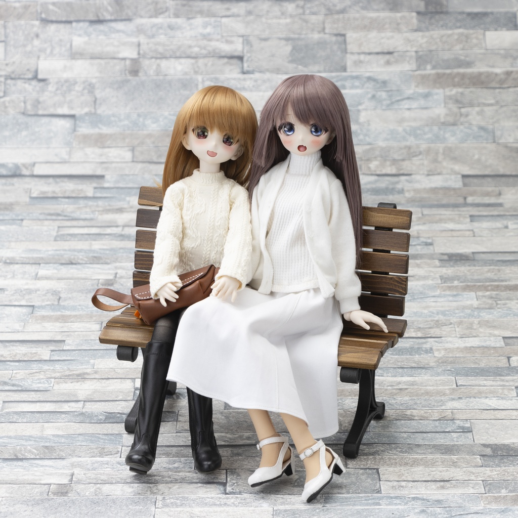 「1/4ドールサイズ公園のベンチ」30cm