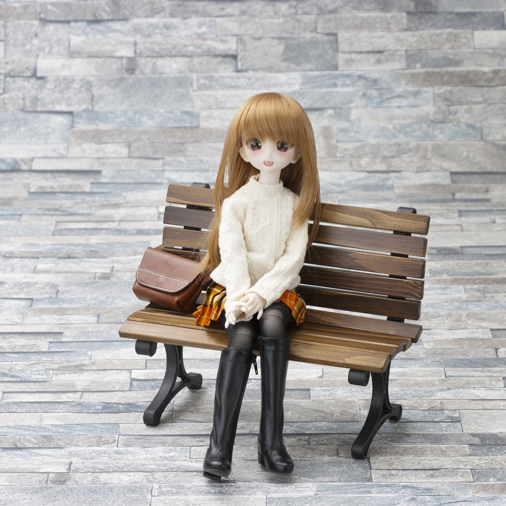 「1/4ドールサイズ公園のベンチ」30cm