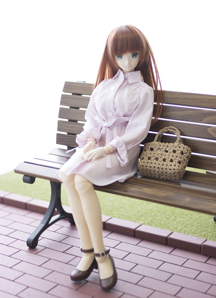 1/3ドールサイズの「公園のレンガ道路」