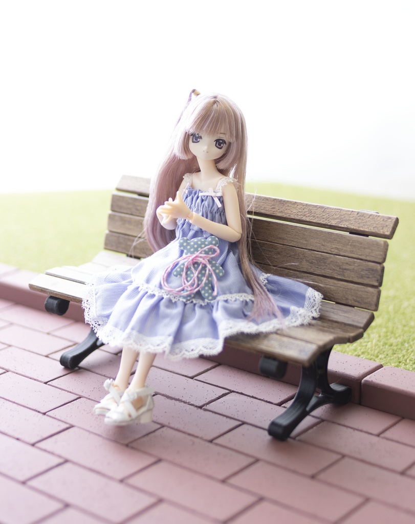 1/3ドールサイズの「公園のレンガ道路」