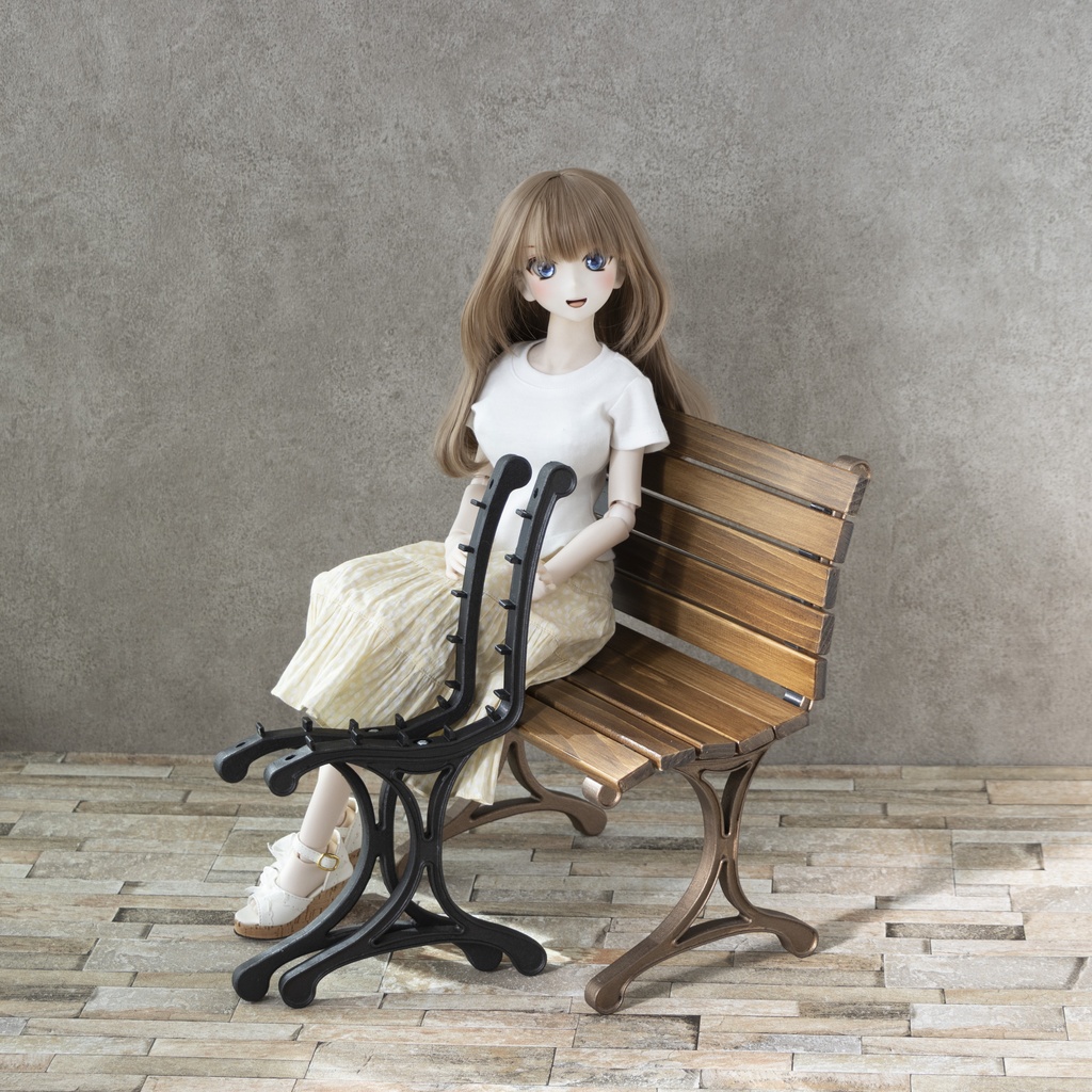 1/3サイズ公園のベンチ 45cm 中古品 傷汚れ有り 現品のみ　脚2種付属