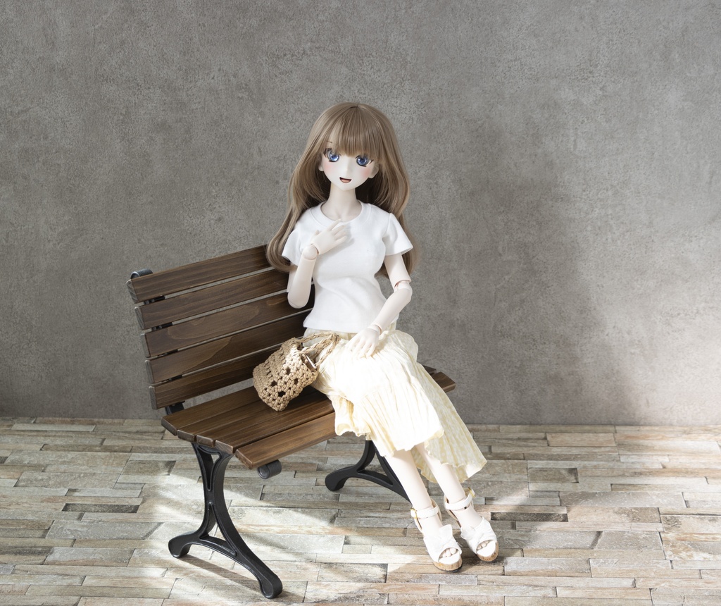 1/3サイズ公園のベンチ 45cm 中古品 傷汚れ有り 現品のみ 脚2種付属