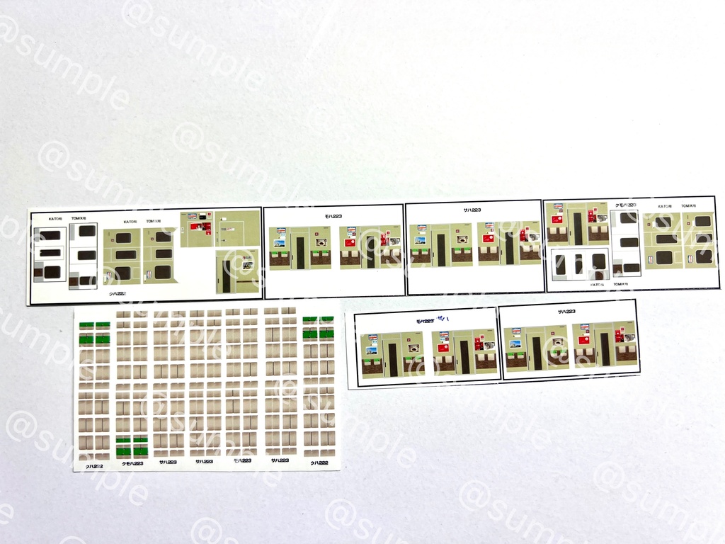 UK.009 TOMIX/KATO用223系2000番台室内表現ステッカー(6両用)