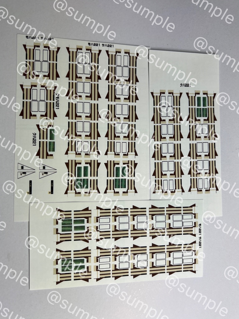 UK.053 TOMIX用221系近郊電車6両用 室内表現ステッカーセット