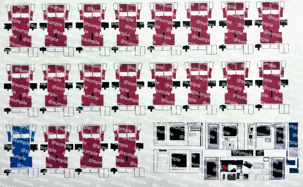 UK.505 TOMIX HO用E231系1000番台基本編成室内表現ステッカーセット10両分