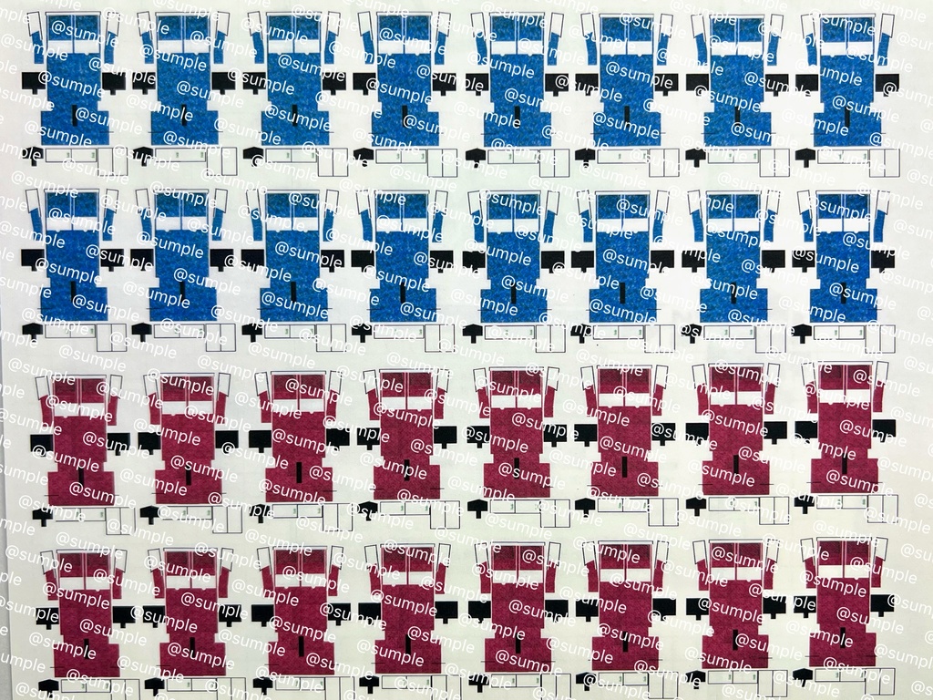 UK.505 TOMIX HO用E231系1000番台基本編成室内表現ステッカーセット10両分