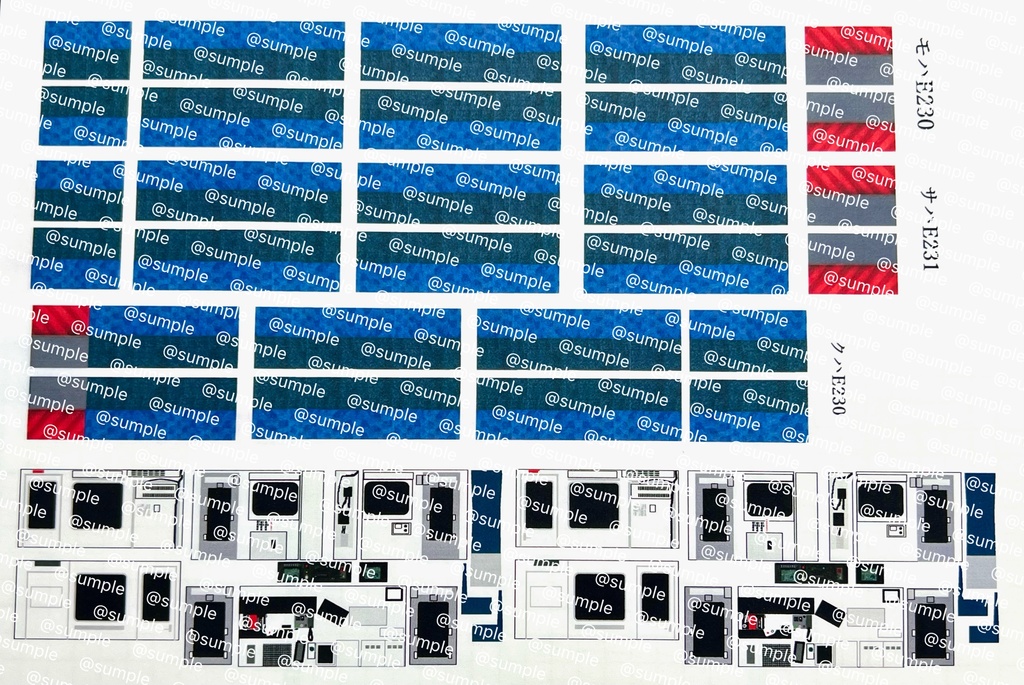 UK.506 TOMIX HO用E231系1000番台付属編成室内表現ステッカーセット5両分