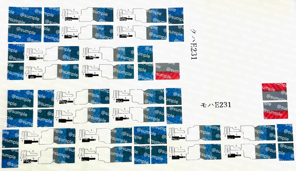 UK.506 TOMIX HO用E231系1000番台付属編成室内表現ステッカーセット5両分