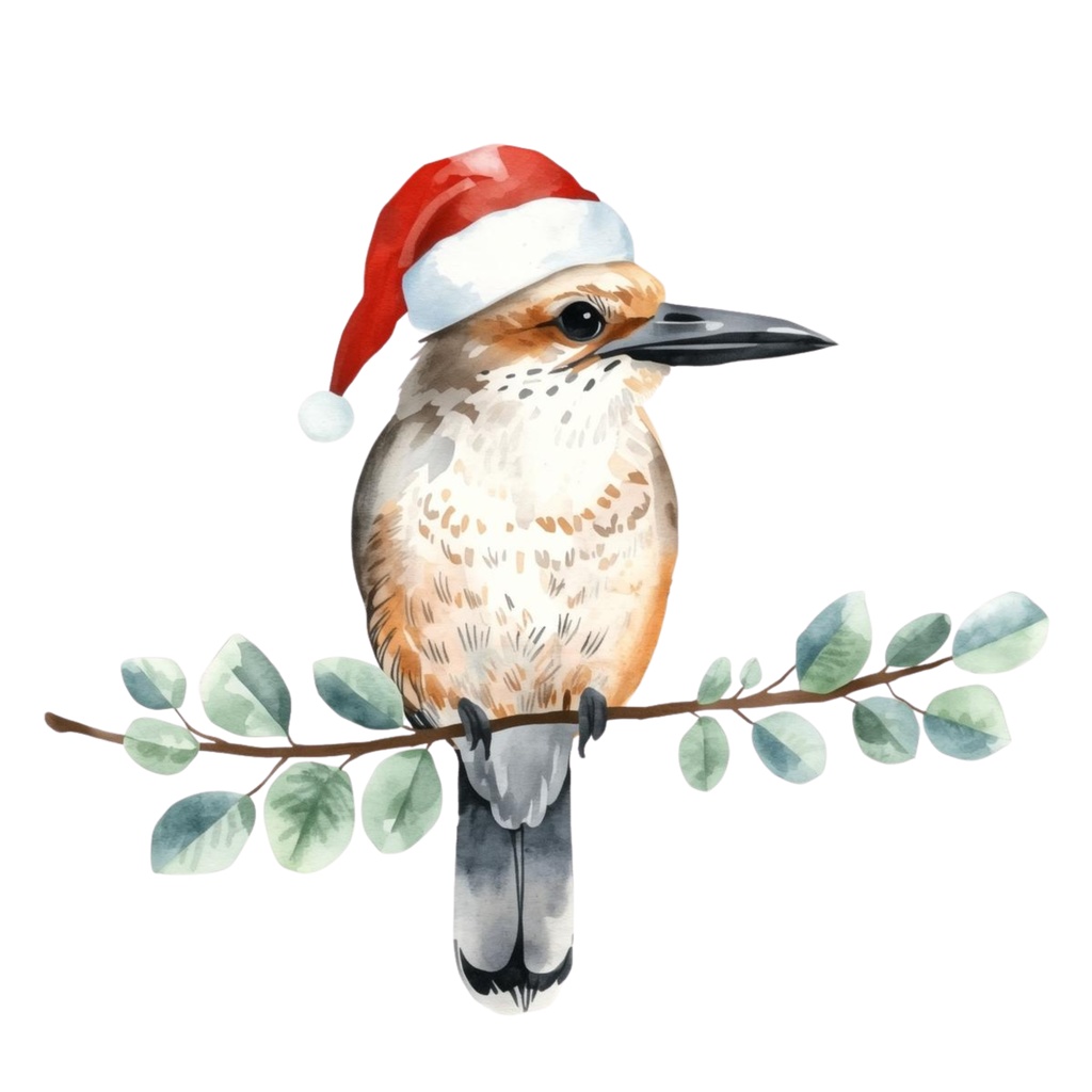 オージークリスマス 水彩クリップアートセット(33点)|南半球の夏×クリスマス|可愛い手描きイラスト素材集【PNG/背景透過】