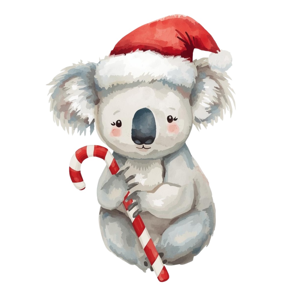 オージークリスマス 水彩クリップアートセット(33点)|南半球の夏×クリスマス|可愛い手描きイラスト素材集【PNG/背景透過】