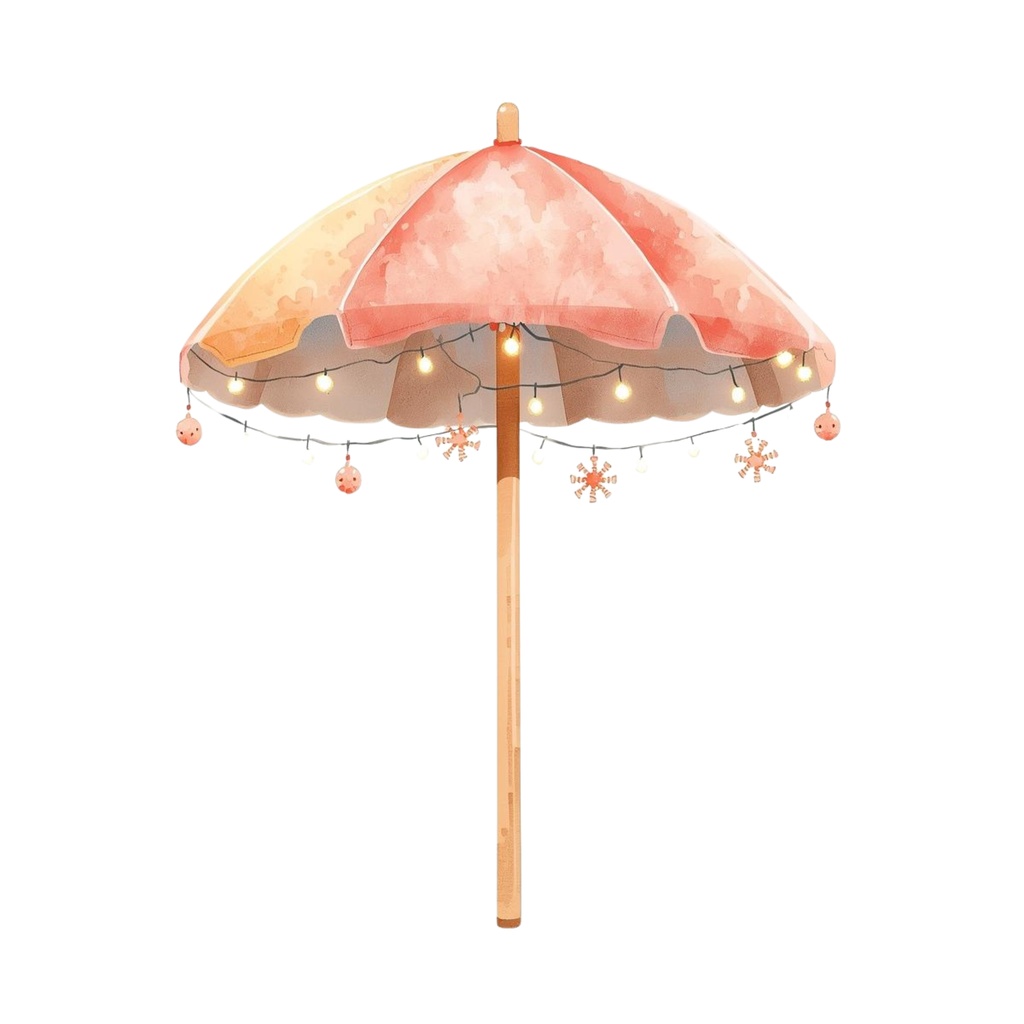 オージークリスマス 水彩クリップアートセット(33点)|南半球の夏×クリスマス|可愛い手描きイラスト素材集【PNG/背景透過】