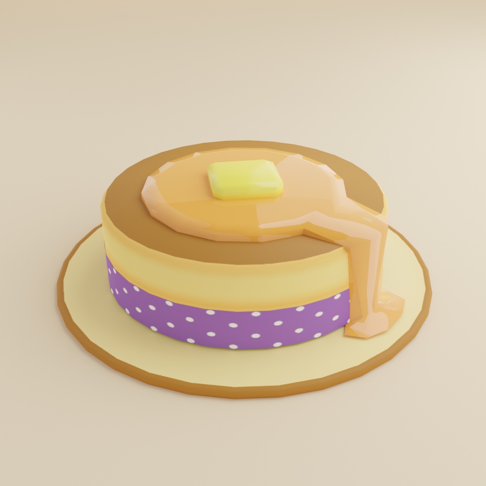 ホットケーキ帽子（ローポリ）