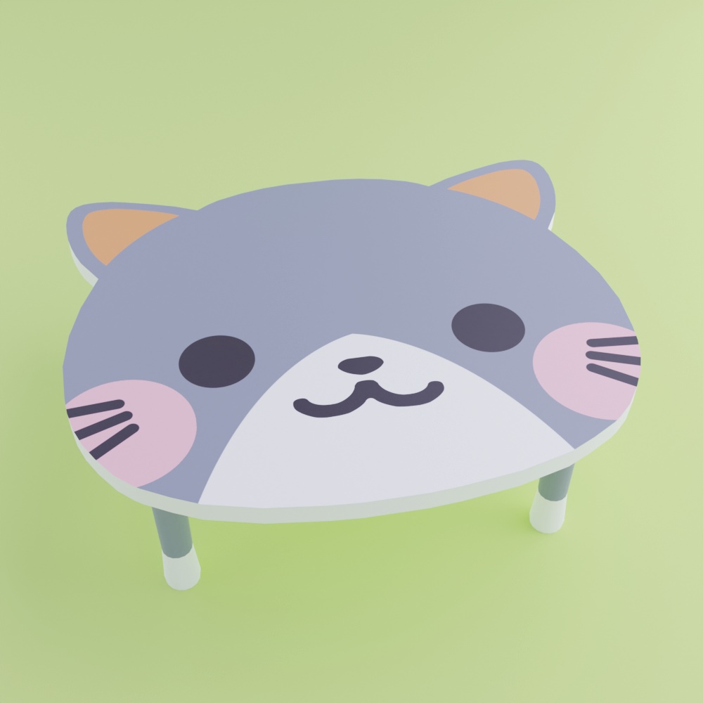 猫のテーブル（ローポリ）