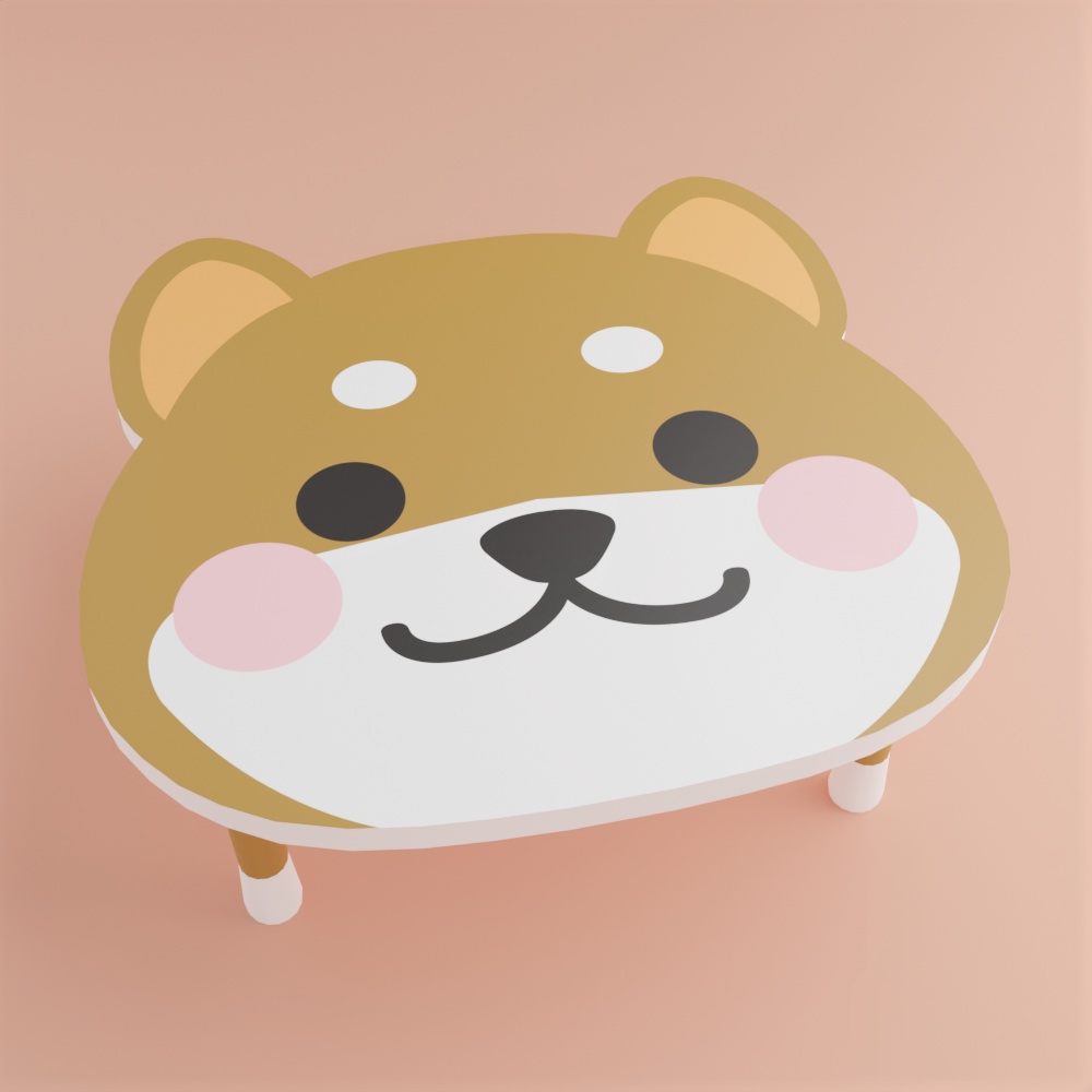 犬のテーブル（ローポリ）