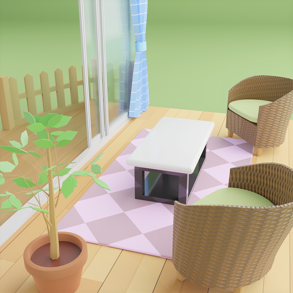 大きな窓のある部屋