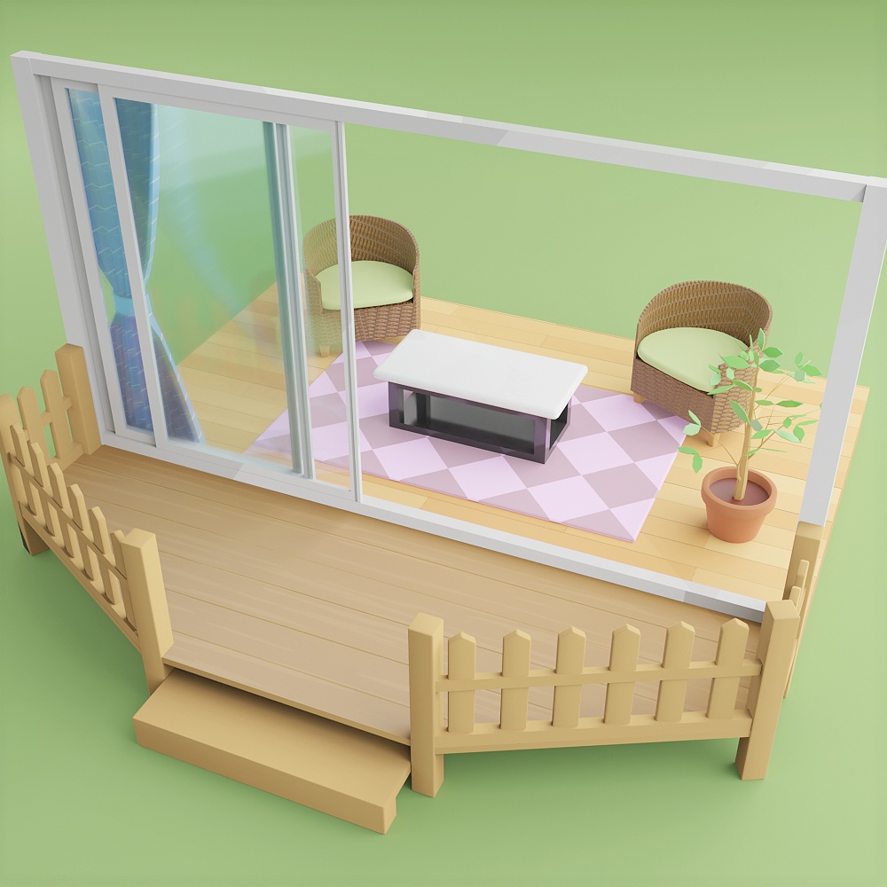 大きな窓のある部屋