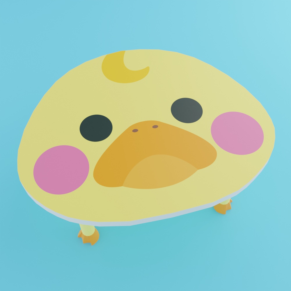 アヒルのテーブル（ローポリ）